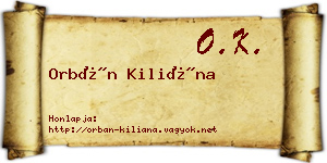 Orbán Kiliána névjegykártya